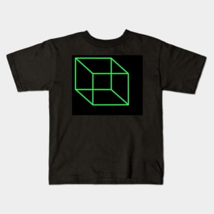 Green Cube LED Light Kids T-Shirt